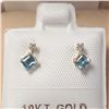 Image 1 : $500 10K  Blue Topaz(0.44ct) Diamond(0.06ct) Earrings