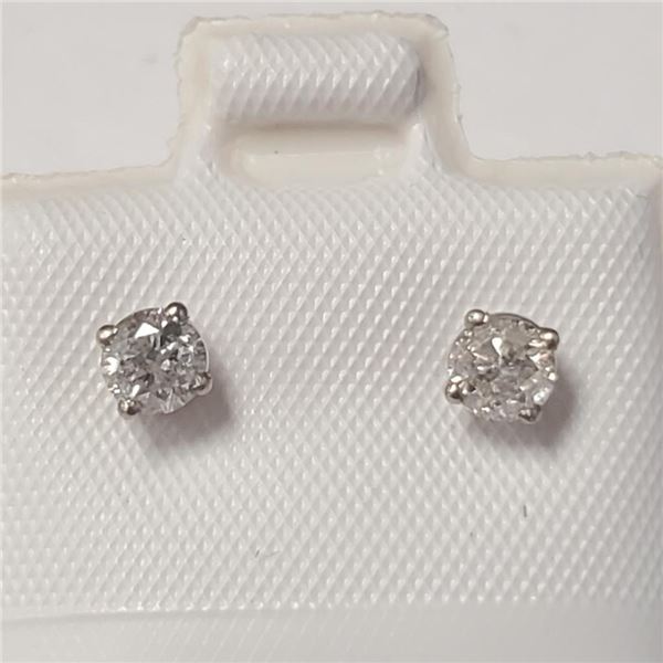 $1400 14K  Salt And Pepper Diamond(0.38ct) Earrings