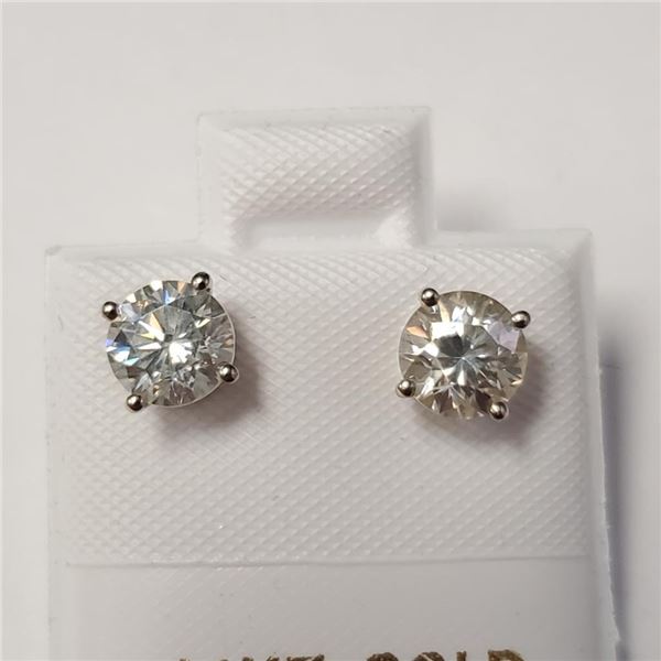 $1200 14K  Moissanite(1.12ct) Earrings