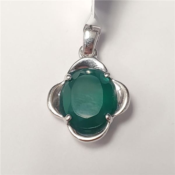 $120 Silver Green Onyx(2.9ct) Pendant