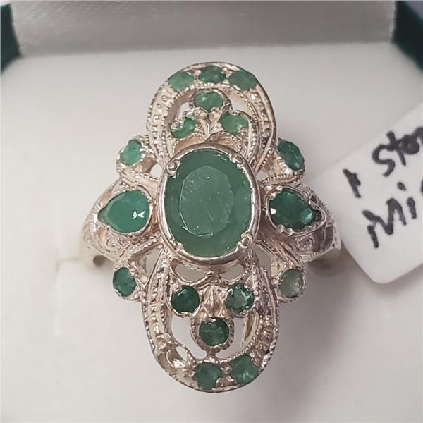 $300 Silver Emerald  Ring