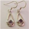 Image 1 : $100 Silver Amethyst Earrings