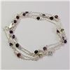 Image 1 : $400 Silver Multi Color Gemstone Amethyst Garnet Necklace