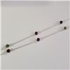 Image 3 : $400 Silver Multi Color Gemstone Amethyst Garnet Necklace