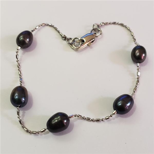 $120 Silver Freshwater Pearl Bracelet