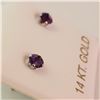 Image 2 : $140 14K  Amethyst(0.2ct) Earrings