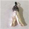 Image 1 : $200 Silver Free Form Fresh Water Pearl Pendant