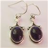 Image 1 : $200 Silver Amethyst Earrings