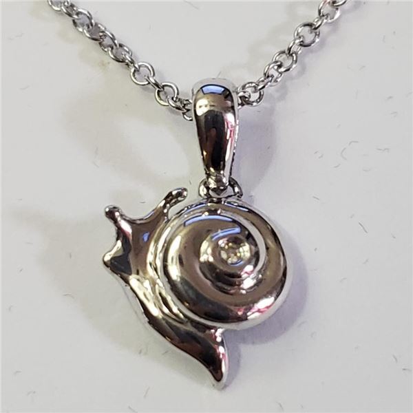 $140 Silver Rhodium Plated Diamond Necklace