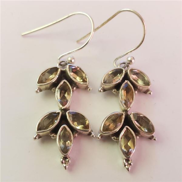 $240 Silver Citrine Earrings