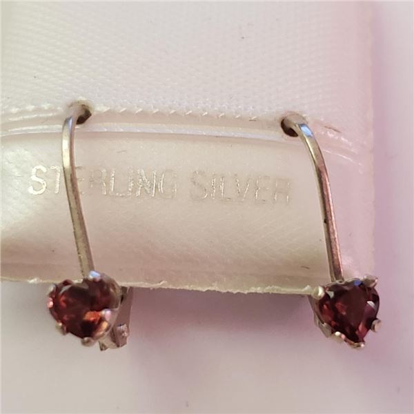 Silver Garnet Earrings