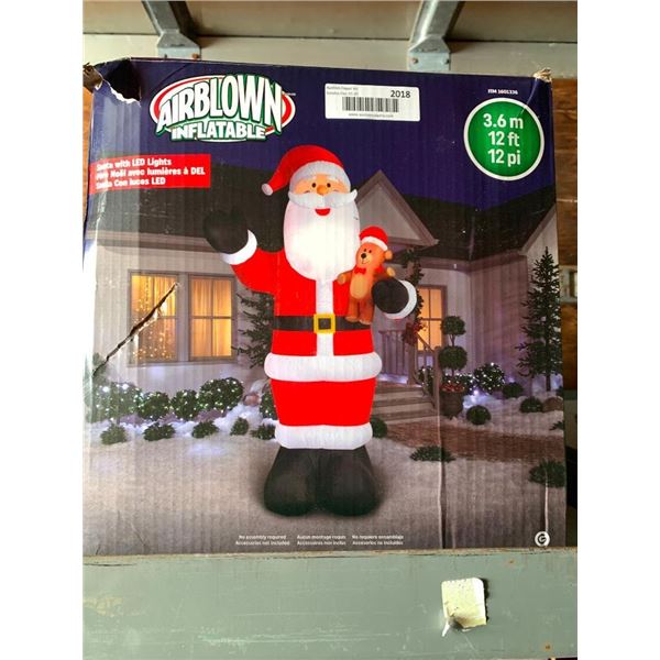 AirBlown Inflatable Santa With LED Lights 12 Foot Tall