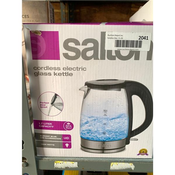 Salton Cordless Electric Glass Kettle 1.7L Capacity