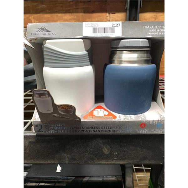 2 Vacuum Insulated Stainless Steel Food Jars