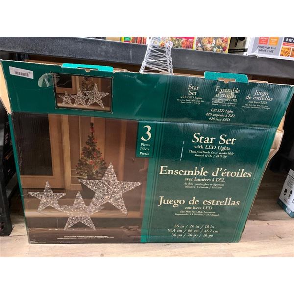 3 Piece Star Set With LED Lights