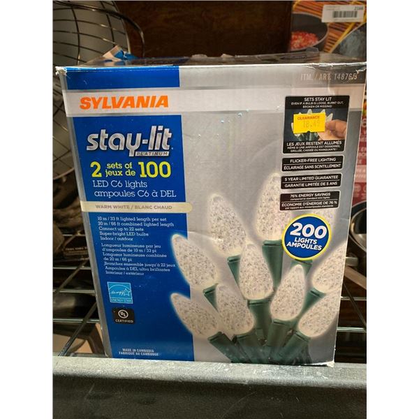 Sylvania Stay-Lit 2 Sets of 100 Lights