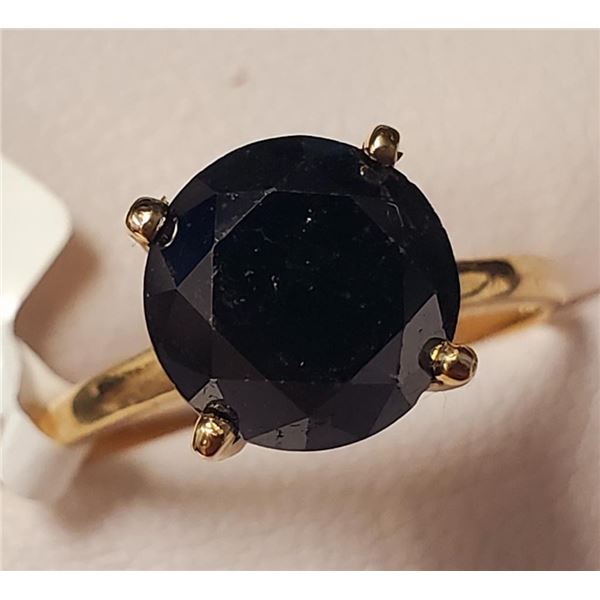 10K Yellow Gold Black Diamond(1.8ct) Ring (~Size 6) (~weight 2.37g), Made in Canada, Appraised Retai
