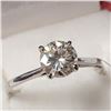 Image 2 : 10K White Gold Moissanite(0.7ct) Ring (~Size 6.5) (~weight 1.28g), Made in Canada, Appraised Retail 