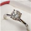 Image 3 : 10K White Gold Moissanite(0.7ct) Ring (~Size 6.5) (~weight 1.28g), Made in Canada, Appraised Retail 