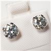 Image 2 : 10K White Gold Light Bluish Moissanite(1.5ct) Earrings (~weight 0.66g), Made in Canada, Appraised Re