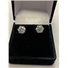 Image 1 : Set of Moissanite 2.00 Carat Solitaire Stud Earrings set in .925 Silver with Appraisal $1425.00