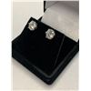 Image 2 : Set of Moissanite 2.00 Carat Solitaire Stud Earrings set in .925 Silver with Appraisal $1425.00