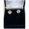 Image 4 : Set of Moissanite 2.00 Carat Solitaire Stud Earrings set in .925 Silver with Appraisal $1425.00