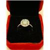 Image 1 : Round Cut 2.00 Carat moissanire Solitaire cushion design ring with appraisal $2100.00