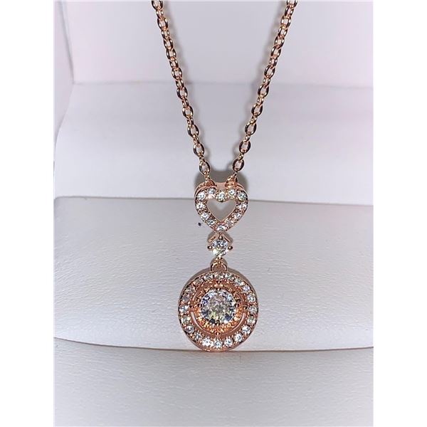 Rose Pendant & Chain Solitaire Set