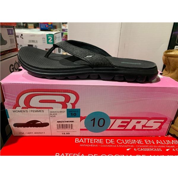 Sketchers Black Flip Flops Womens Size 10