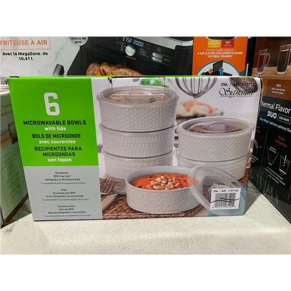 6 Microwable Bowls w/ Lids