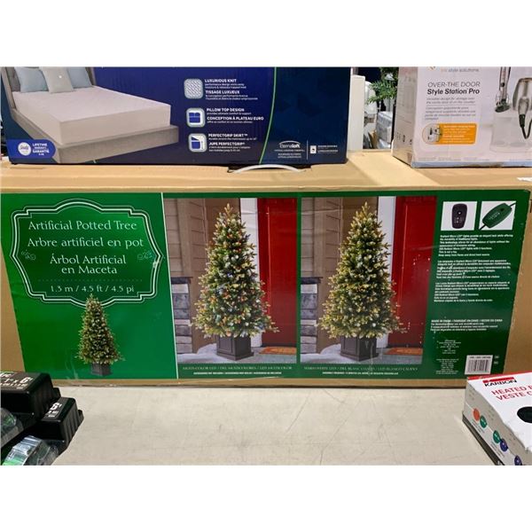 Artificial Potted Tree 4.5ft w/ Multicolor LED Lights