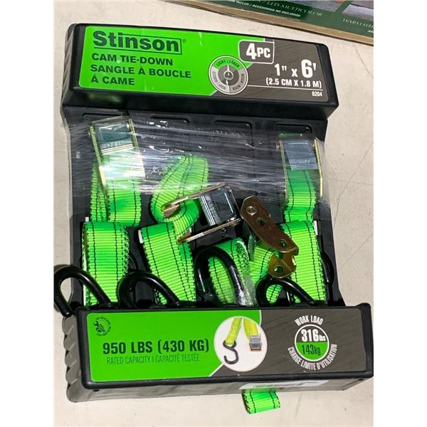 Stinson Cam Tie-Downs 4pc 1" x 6'