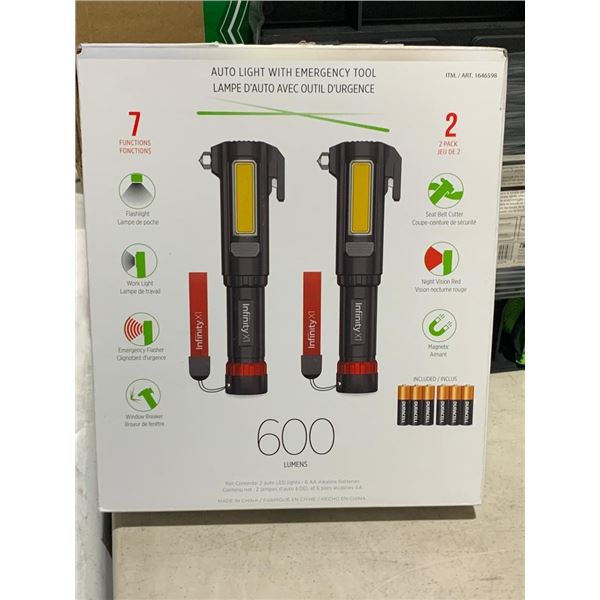 Auto light w/ Emergency Tool 600Lumins Set of 2