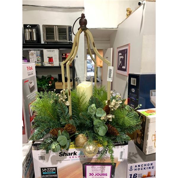 Christmas Centerpiece with Battery Powered Candle