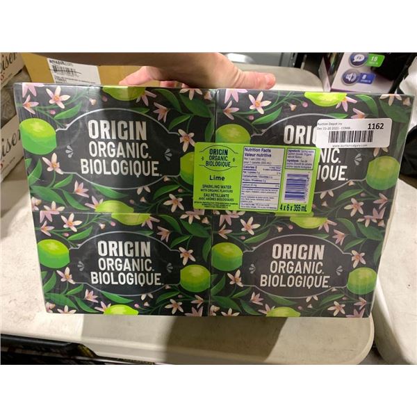 Origin Organic Lime Sparkling Water (4x 6 x 355ml)