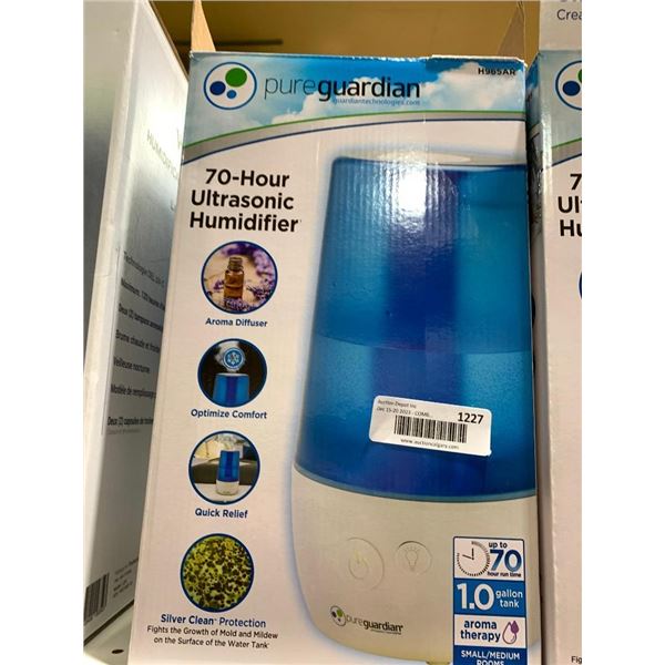 Pure guardian Ultra sonic humidifier, 1 gallon tank