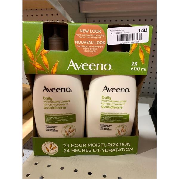 Aveeno Daily moisturizing lotion fragrance free, 2x600ml