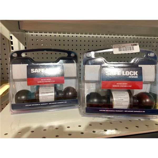 Weiser safe lock keyed entry doorknob lot of 2