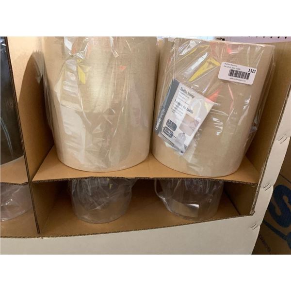 Set of 2 Modern Series Glass & Beige Table Lamps