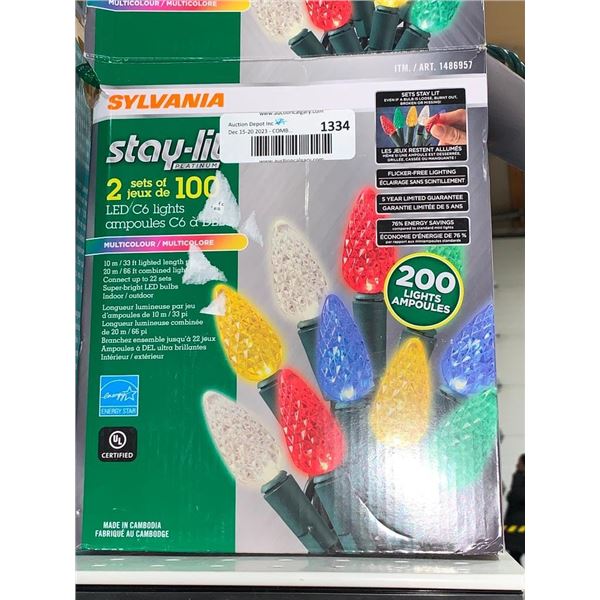 Sylvania Stay-Lit 2 Sets of 100 LED C6 Lights