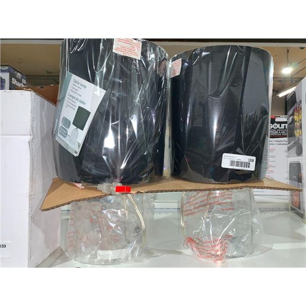UberHaus Table Lamp w/ Black Shade And Glass Lot of 2