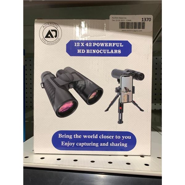 Adasion 12x42 Waterproof Powerful HD Binoculars