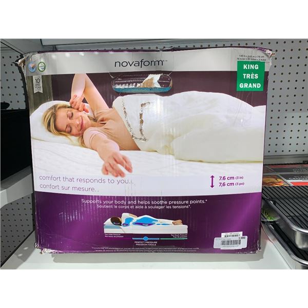 NovaForm Gel Memory Foam 3 in 1 Mattress Topper King Size