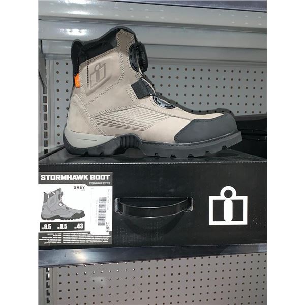 ICON StormHawk Riding Boot Grey Mens Size 9.5