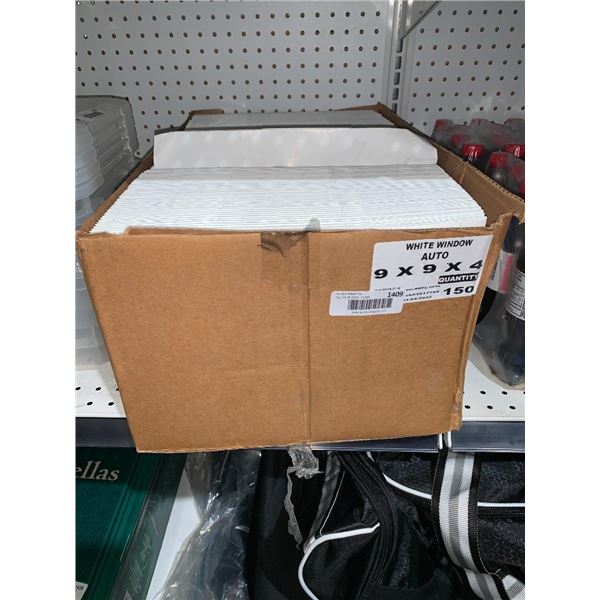 White Window Auto 9 x 9 x 4 Lot of 150