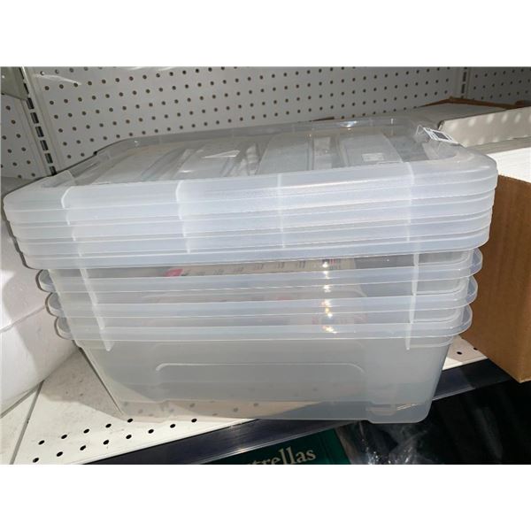 Lot of Clear Plastic Storage Bins
