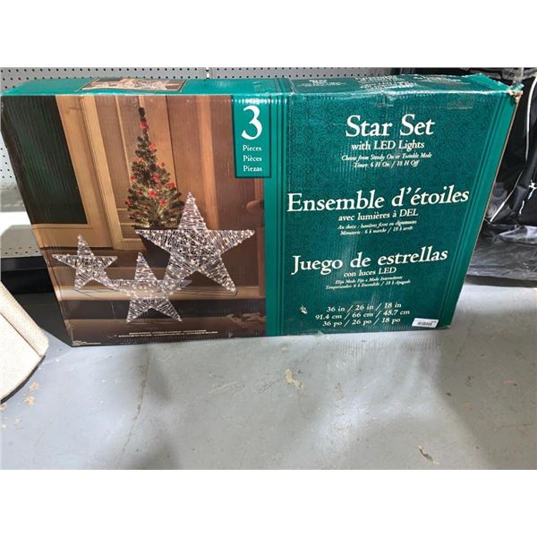 3 pc Star Set with LED Lights
