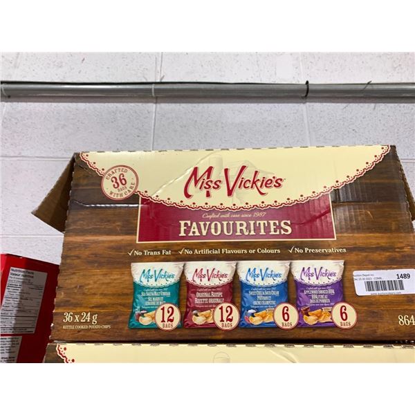 Miss Vickies kettle cooked chips variety pack, 36x24g