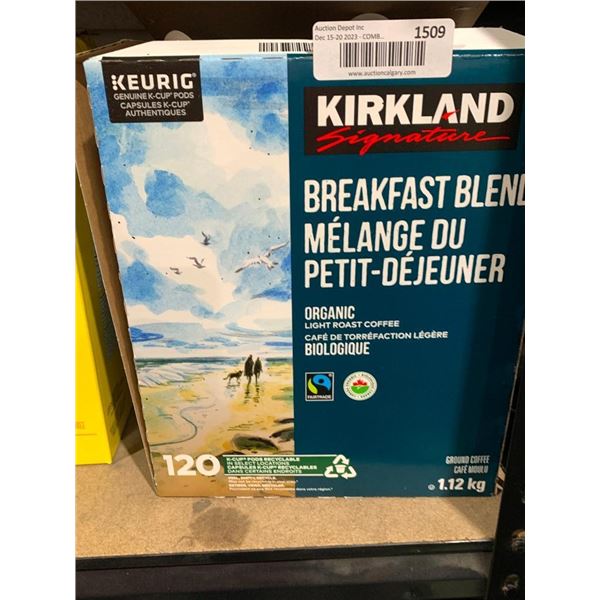 Kirkland signature breakfast blend keurig coffee pods, 120 pods